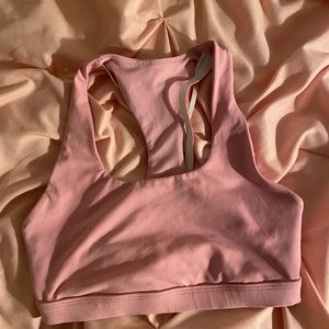 pink fabletics sports bra